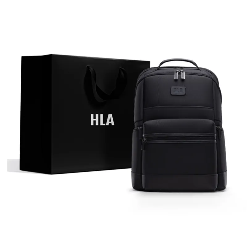 HLA Polyester Backpack Regular Men's Black-5