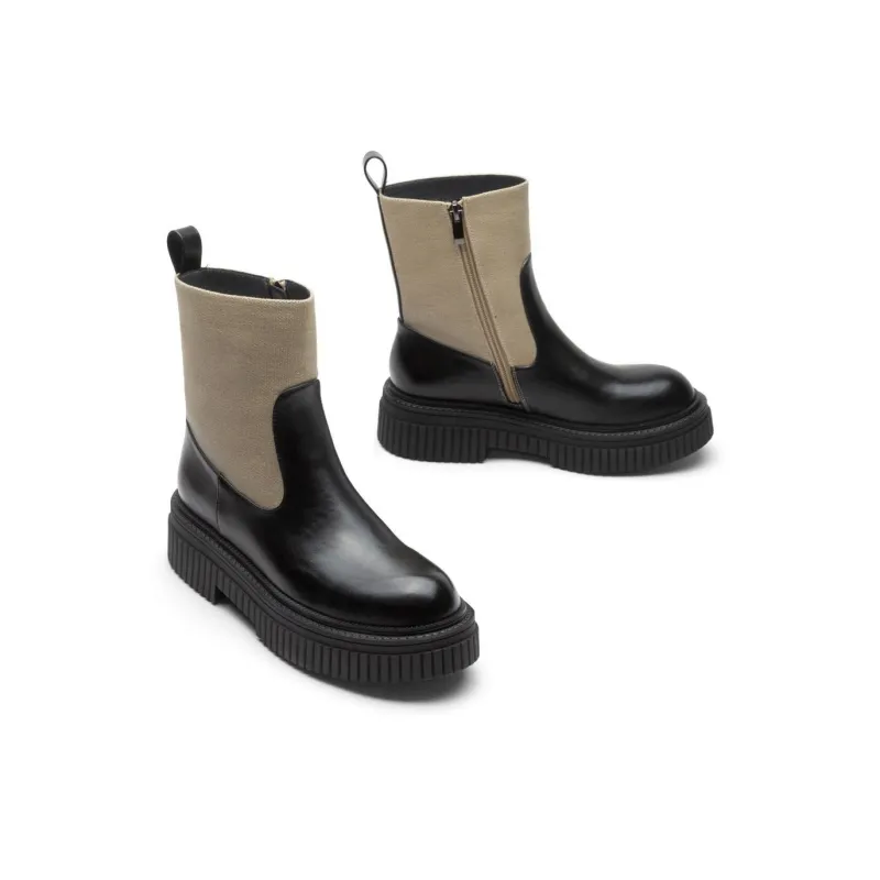 TOOMANYSHOES Happy Fruit Ankle Boots 4.5cm Women's Khaki-1