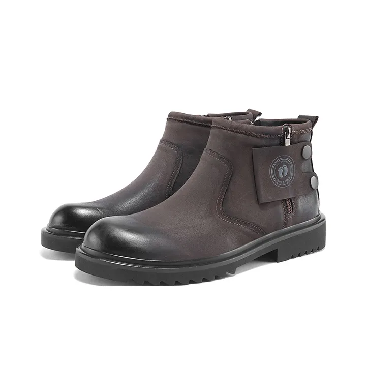 HANG TEN Ankle Boots Men Sub Sauce Black/Cambridge Brown/-7