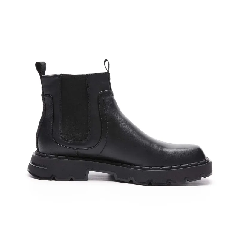 Cabbeen Advanced Niche Crew Chelsea Boots Men's Black Romantic Confessions-2