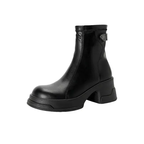 XIAOAJUE Ankle Boots Women's Black