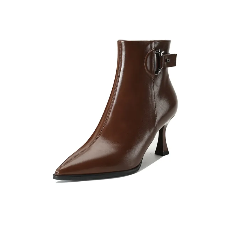 【dme】 Ankle Boots 7cm Women's Brown-0