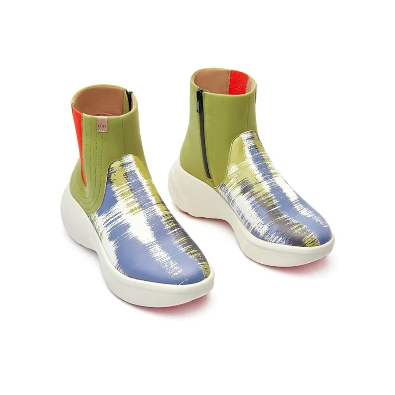 U.IN Painted Travel Shoes-Si Chuan 4 Artistic Collection Chelsea Boots Women's-1