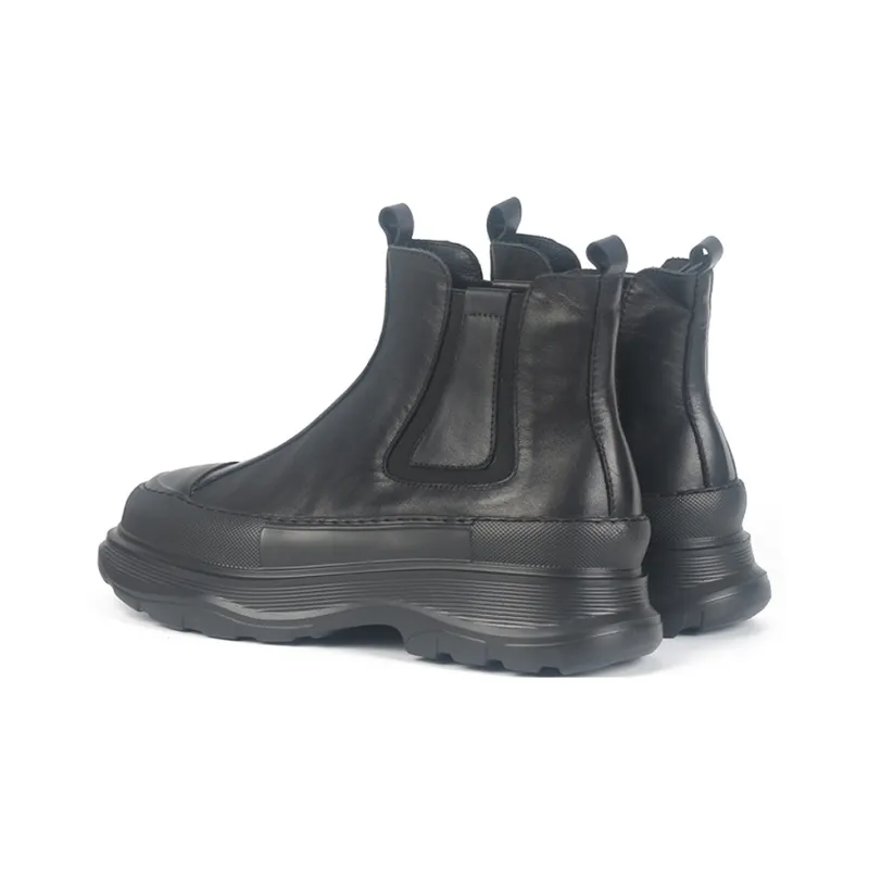 Thai Points Short Chelsea Boots Men's Black-4