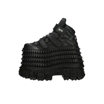 NEW ROCK Ankle Boots 17cm Unisex Black