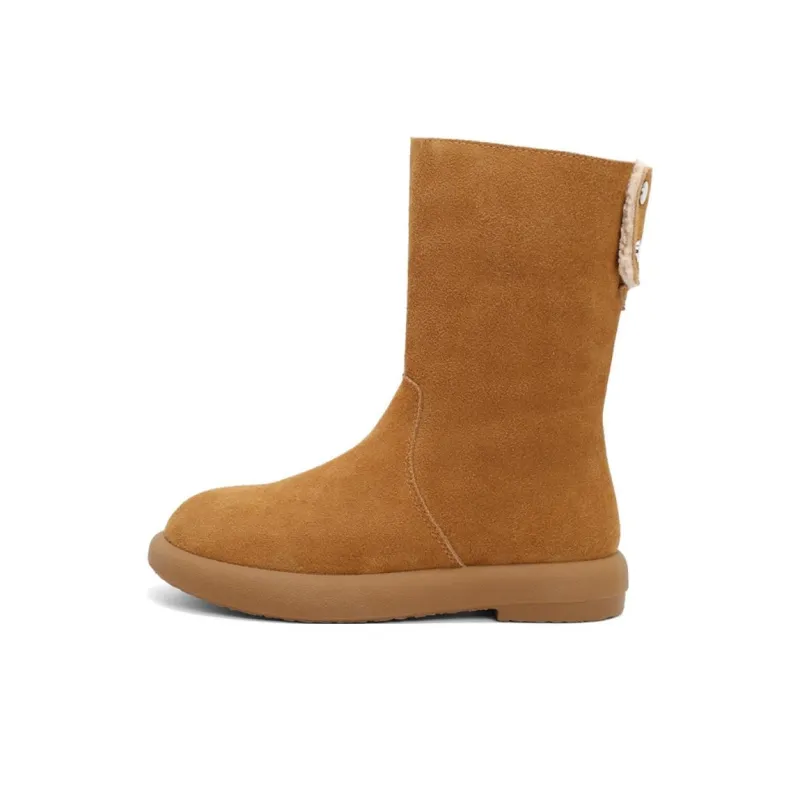 Senda Thermal Crew Snow Boots Women's Brown Yellow-0