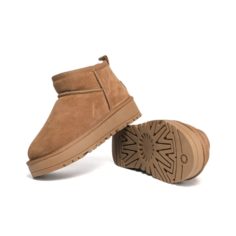 딩딩구스튜디오 Warm Wear-Resistant Height Increasing Slip-Resistant Short Snow Boots Women's Chestnut-5