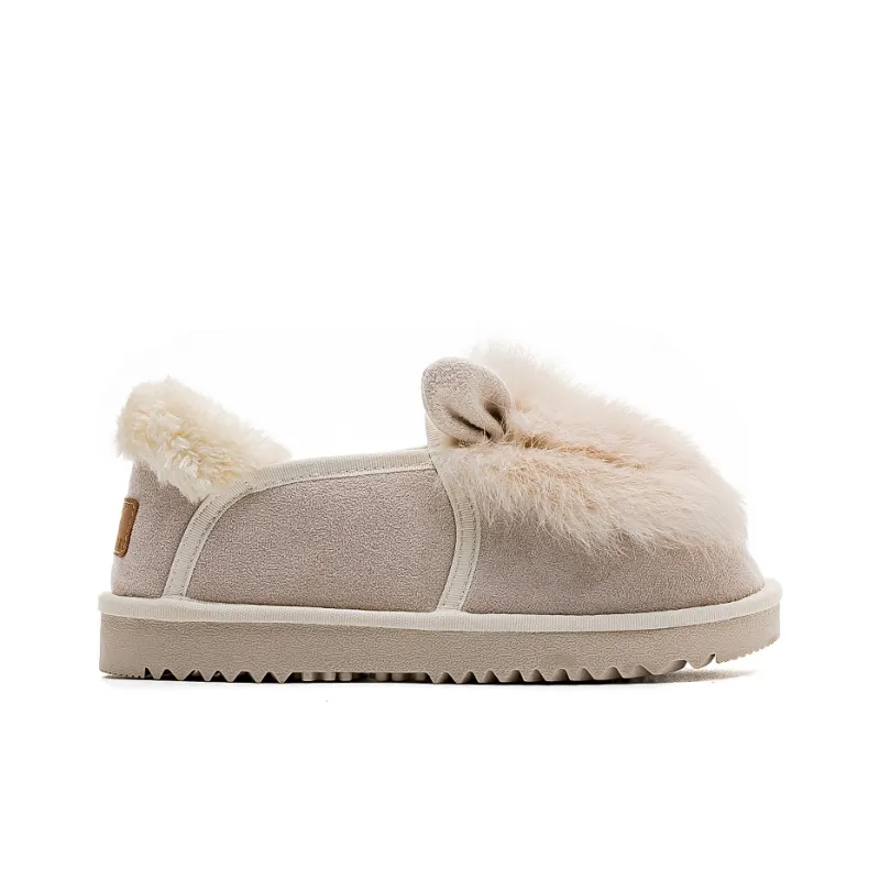 Warrior Warm Wear Resistant Slip Resistant Short Snow Boots Women's Beige-1