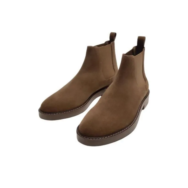ZARA Short Chelsea Boots Men's Brown-2