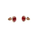 Red Agate Stud Earrings