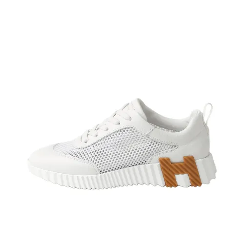 HERMES Bouncing Low-Top Casual Shoes Women's White