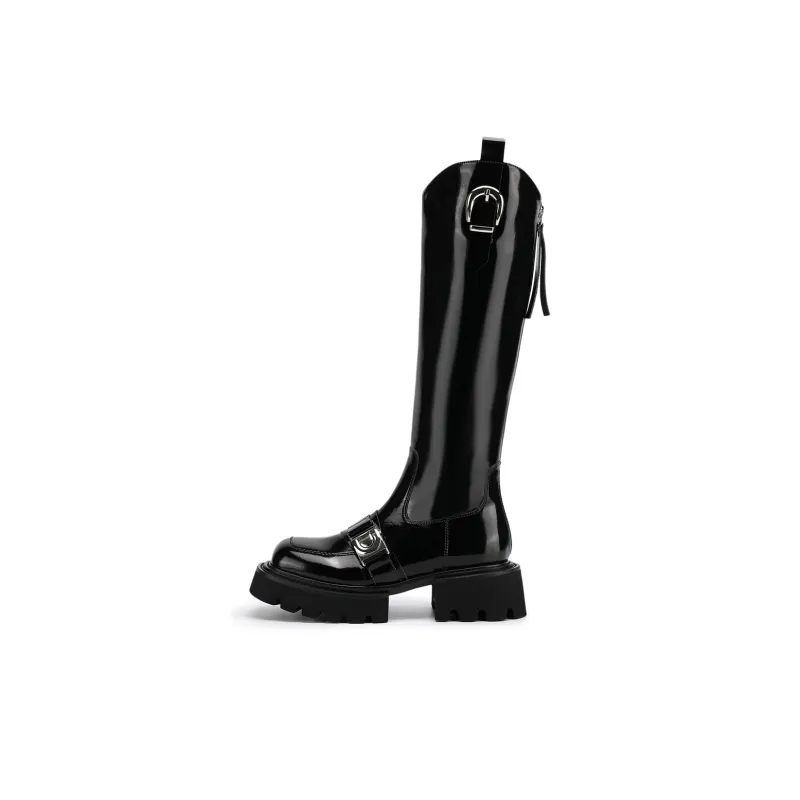 SATURDAY MODE Knee high Boots 5cm Women's Black-0