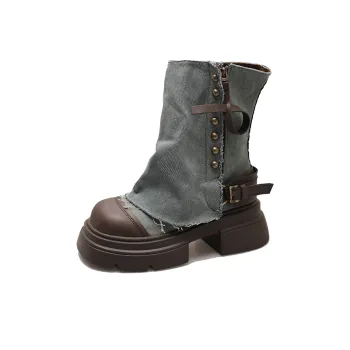 MXGM Ankle Boots Women's Light Blue/Dark Blue/Black