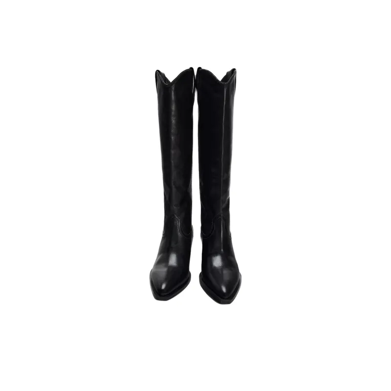ZARA Knee high Boots 5cm Women's Black-2