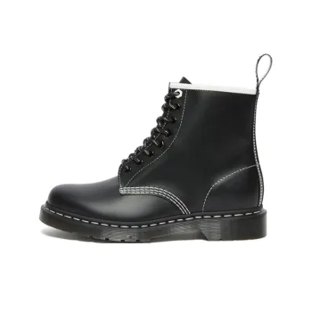 Dr.Martens 1460 Contrast Stitch Leather Lace Up Boots 'Black Smooth Leather' Women's
