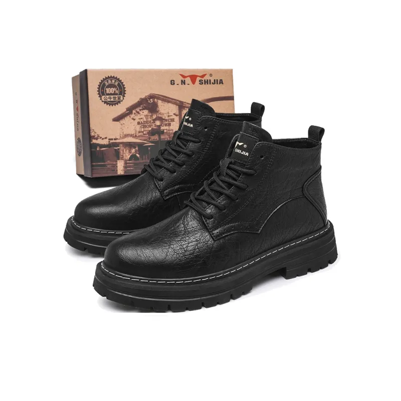 G.N.SHIJIA Biker Tactical Boots Ankle Boots Platform Low Top Men's-20