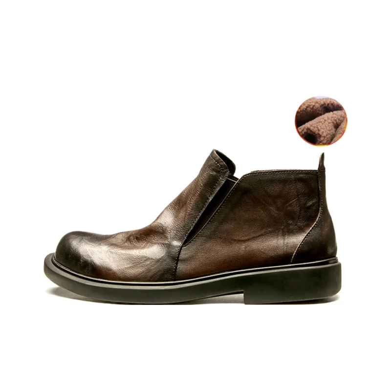 Brounvanm Ankle Boots Men Black/Chocolate/Coffee/Gray-13