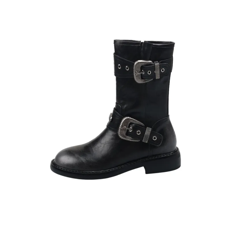 Echo&yolo Ankle Boots Women's Black/Brown-0
