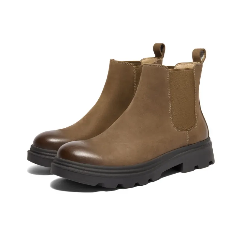 BELLE Chelsea Boots Men Black, Khaki-15
