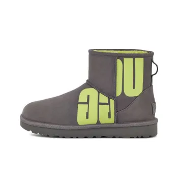 UGG Mini Broken Logo Boot 'Grey Neon Green' Women's