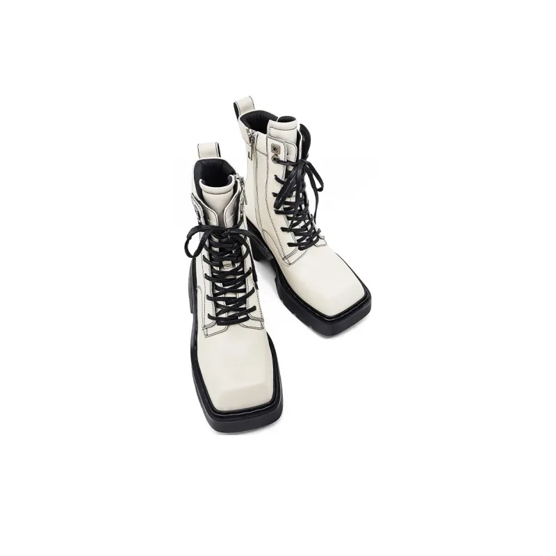 KMD Genuine Leather Ankle Boots 7CM Women's-2