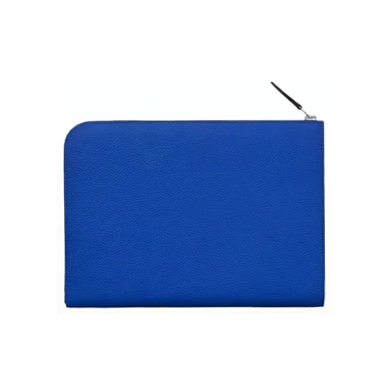 HERMES Zip Tablet Togo With Swift Calfskin And Small Calfskin Tablet Protective Case Laptop Bag Men's Blue-1