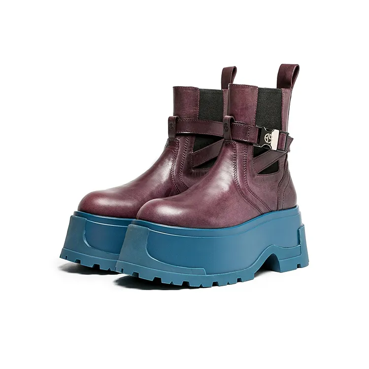BLOCCO5 Buckle Decoration Height Increasing Short Chelsea Boots 6.5cm Women's-6