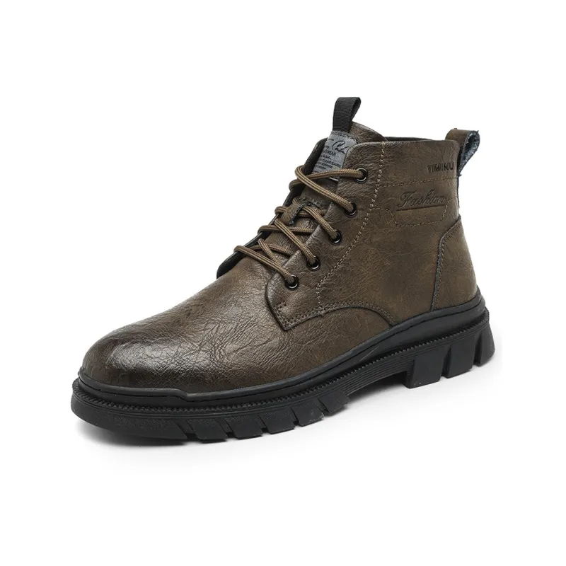 Eminu Martin Boots Men Black, Khaki-6