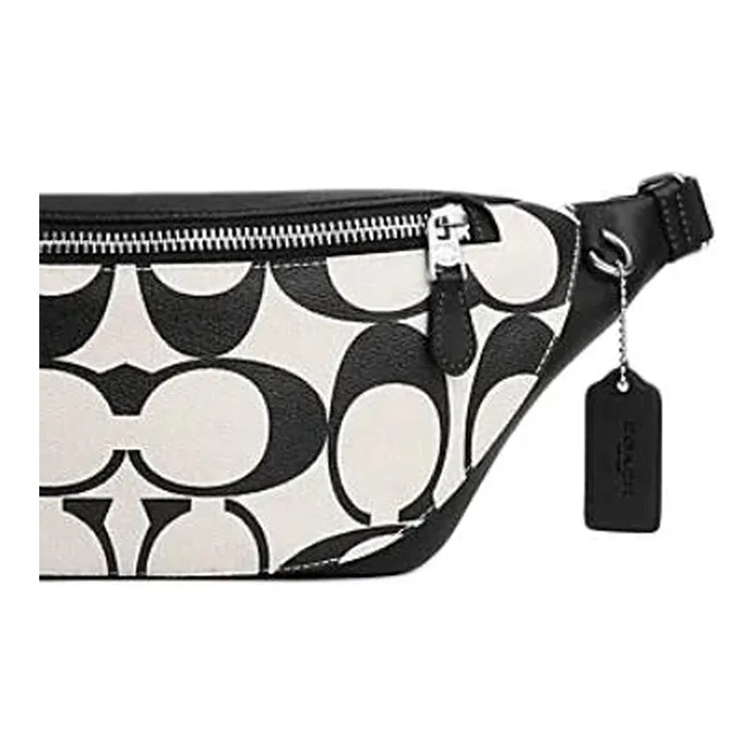 COACH Warren Cow Leather With PVC Fanny Pack Tubas Men's Chalk White & Black-3