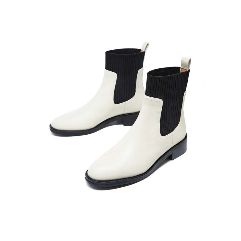 Marie Claire Ankle Length Chelsea Boots 3.5cm Women's Reverse White-4