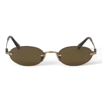 MIU MIU Metal Oval Sunglasses Unisex Gold