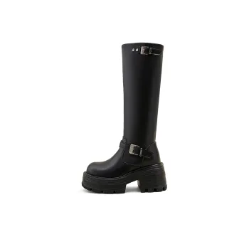 A Poinsettia Princess Knee high Boots 9CM Women's