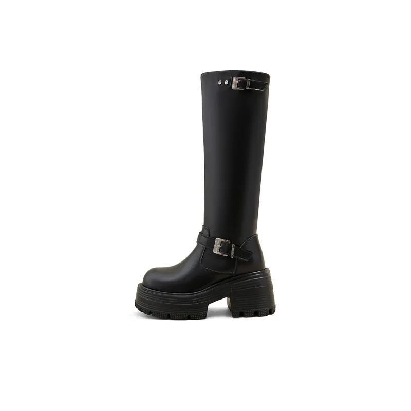 A Poinsettia Princess Knee high Boots 9CM Women's-0