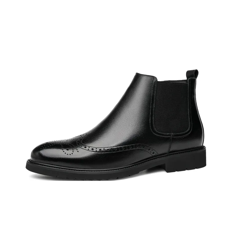 CHINT Ankle Length Chelsea Boots Men's Black-1