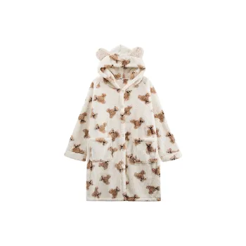 XIAFENYAN Pajama Robe Women's Apricot