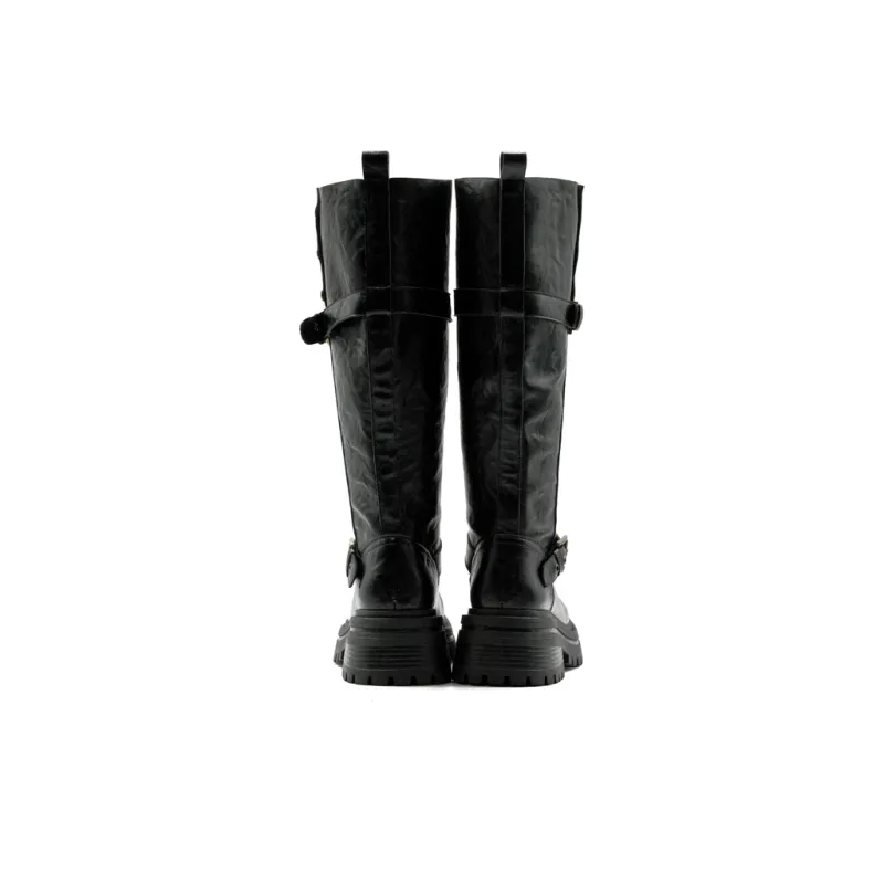 Little Sue Trendy Versatile British Style Shiny Slimming Zipper Knight Boots Fashion 2-in-1 Knee-High Boots Women's-4