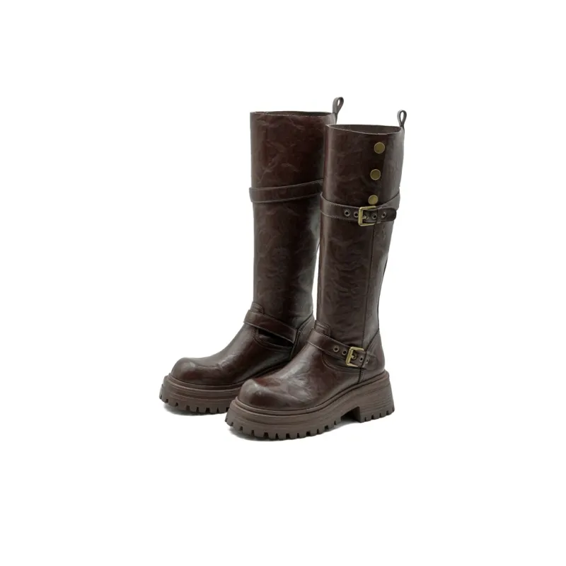 Little Sue Trendy Versatile British Style Shiny Slimming Zipper Knight Boots Fashion 2-in-1 Knee-High Boots Women's-19
