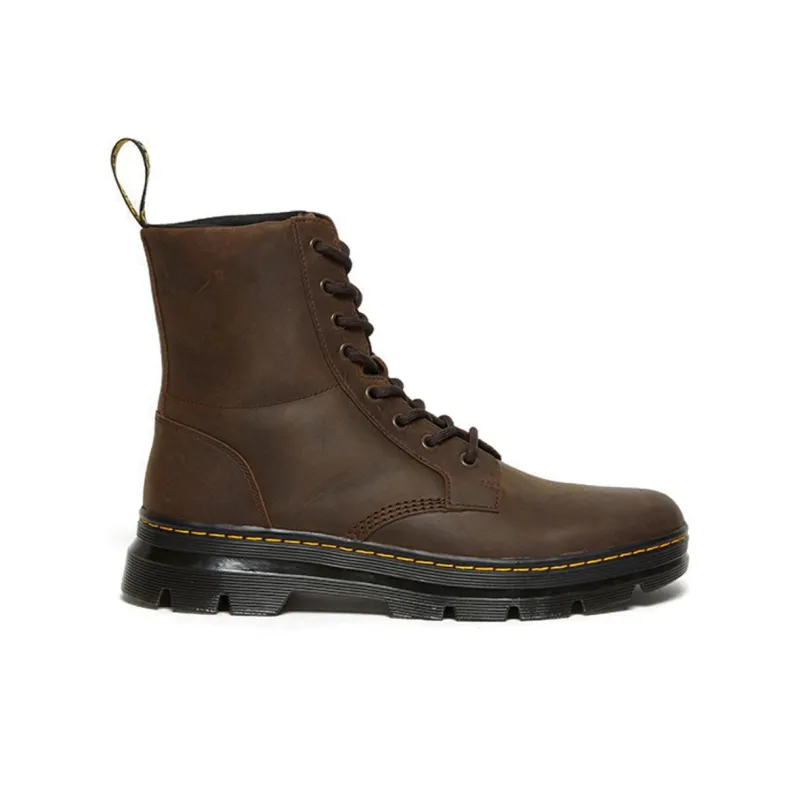 Dr.Martens Combs Leather Men's 8 Eye Combat Boots Brown-1
