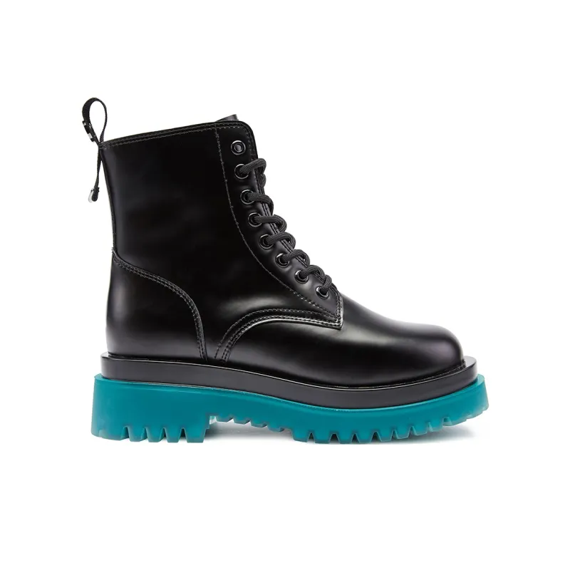 SMILEY Martin Boots Women's Black Green-1