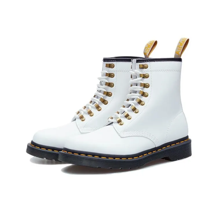 Dr.Martens Short Mid Calf Martin Boot Women's White-3