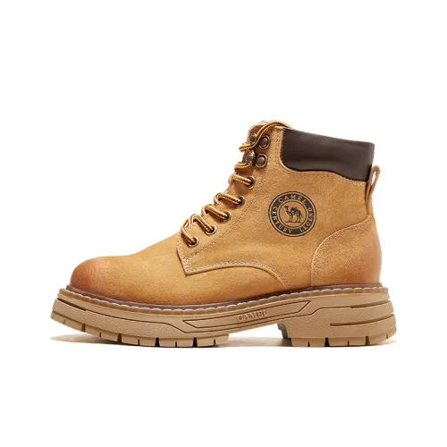 CAMEL Big Yellow Boots Abrasion-Resistant Cushioning Outdoor Boots 4cm Women's