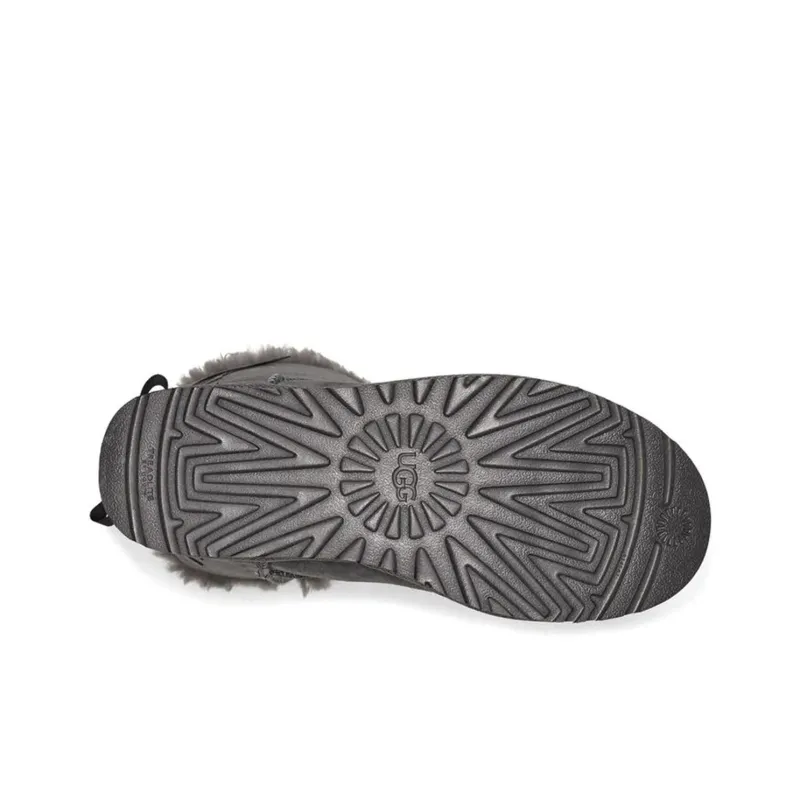 UGG Short Bow Stiefel Fleece Lined Gray Women's-5