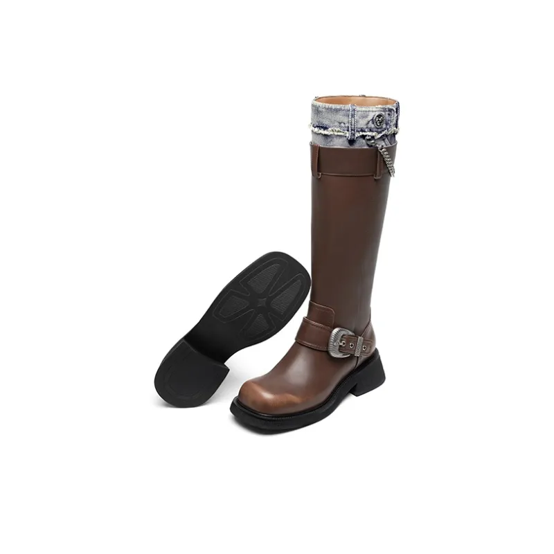 SUGARSU Knee high Boots 4.5cm Women's Brown-4