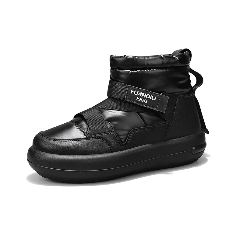 HUANQIU Short Snow Boots Men's Black-1