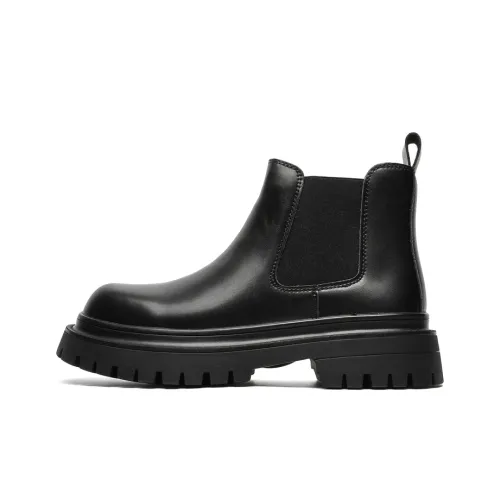Chi Wolf Short Chelsea Boots Men's Black