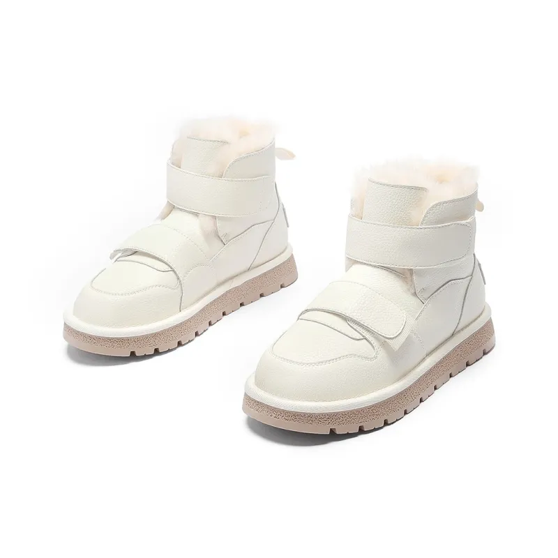 C°BANNER Warm And Wear Resistant Short Snow Boots Women's Ecru-2