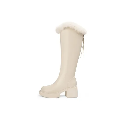EBLAN Knee high Boots Women's Beige