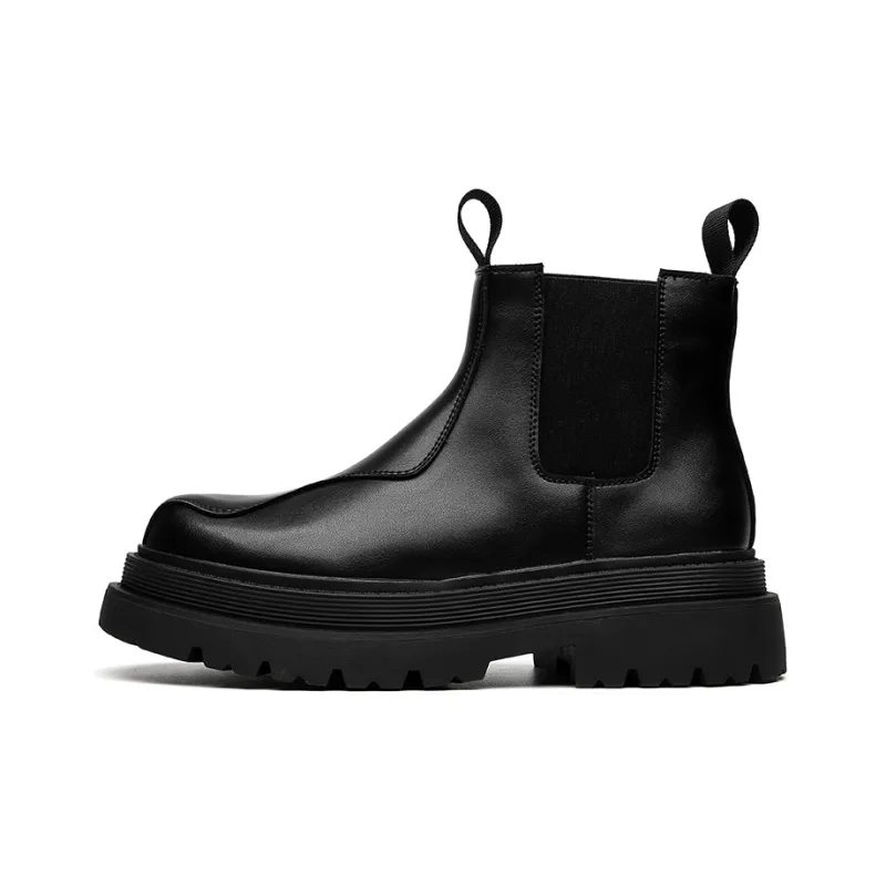 XIAOTOULANG Short Chelsea Boots Men's Black-0