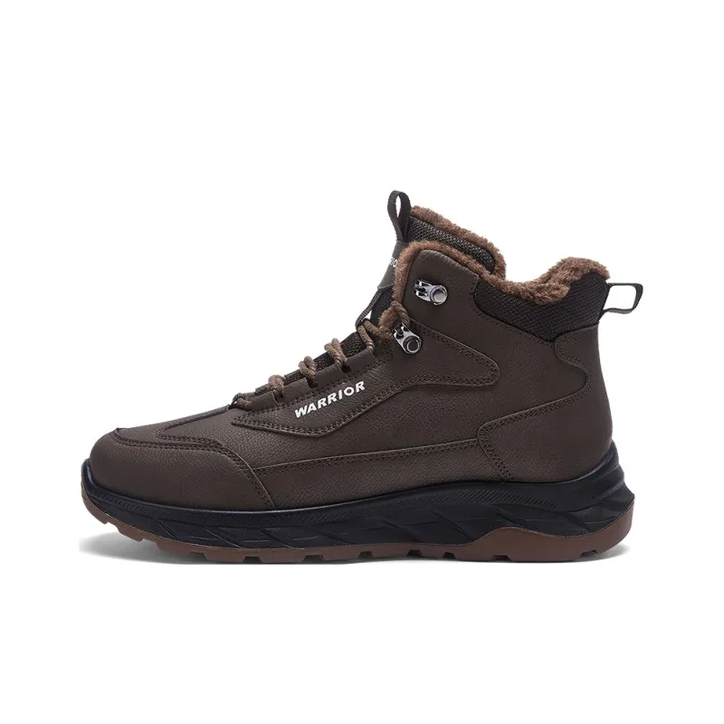 Warrior Warm Height Increasing Wear Resistant Slip Resistant Short Mid Calf Outdoor Boots Men's Brown-0