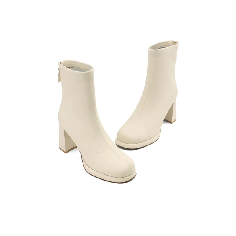 DAPHNE Ankle Boots Women's Beige/Black/Coffee-3